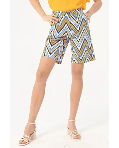 Pantalón Bermuda Zigzag Azul Surkana Esenziashopping Zaragoza