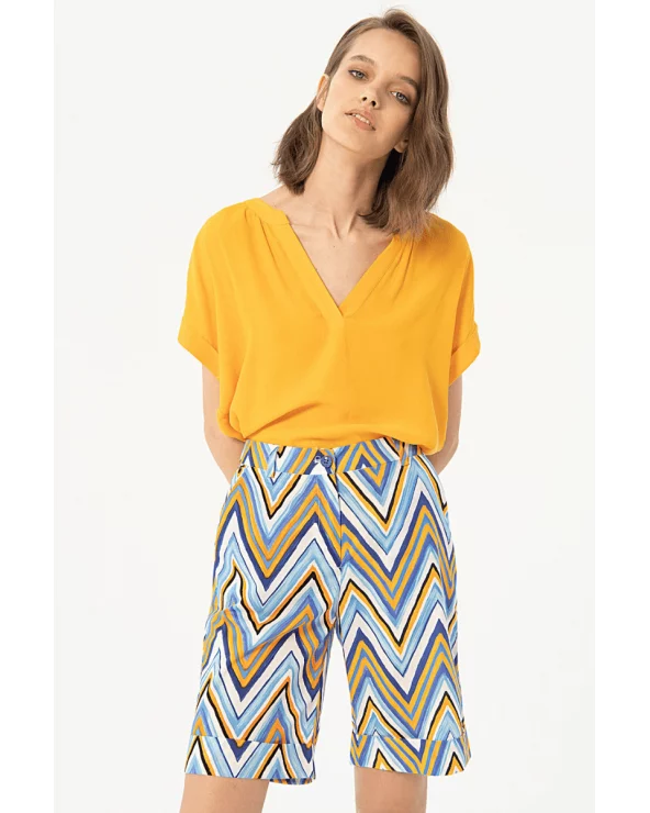 Pantalón Bermuda Zigzag Azul Surkana Esenziashopping