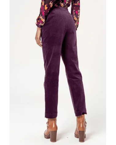 Pantalón Recto Micropana Morado espalda Surkana Esenziashopping Zaragoza