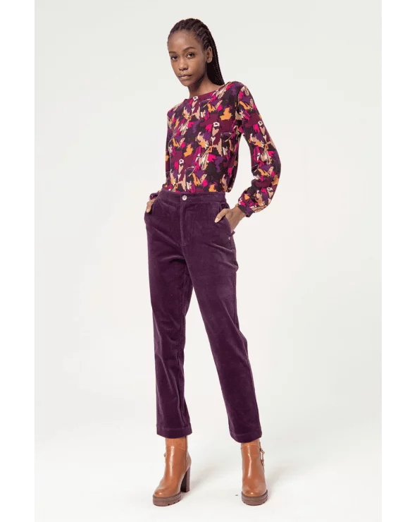 Pantalón Recto Micropana Morado total look Surkana Esenziashopping Zaragoza