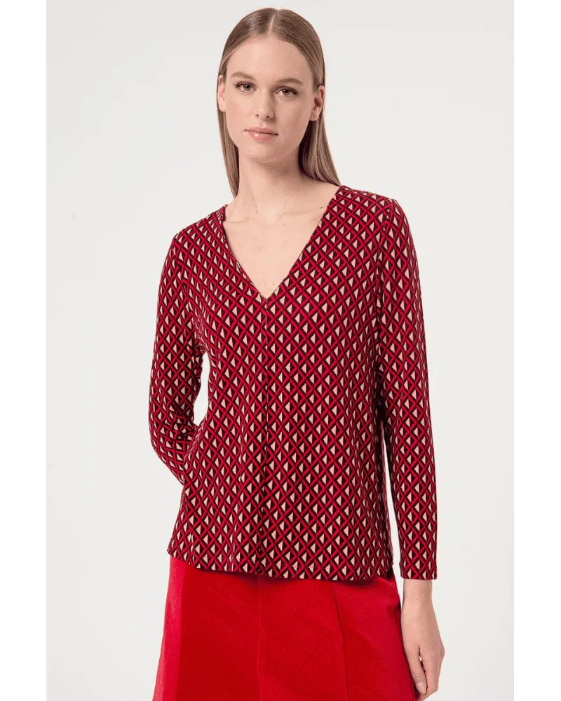 Blusa Estampado Rojo Surkana Esenziashopping Zaragoza