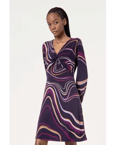 Vestido Estampado Ondas Morado Surkana Esenziashopping Zaragoza