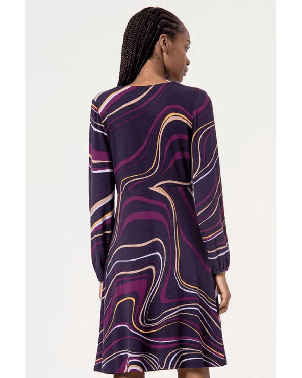 Vestido Estampado Ondas Morado espalda Surkana Esenziashopping Zaragoza