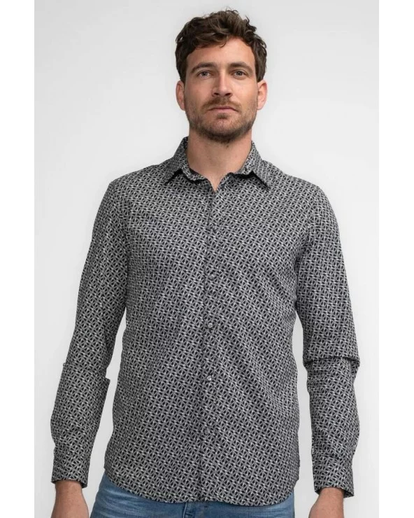 Camisa Estampado Integral Negro Petrol Esenziashopping Zaragoza