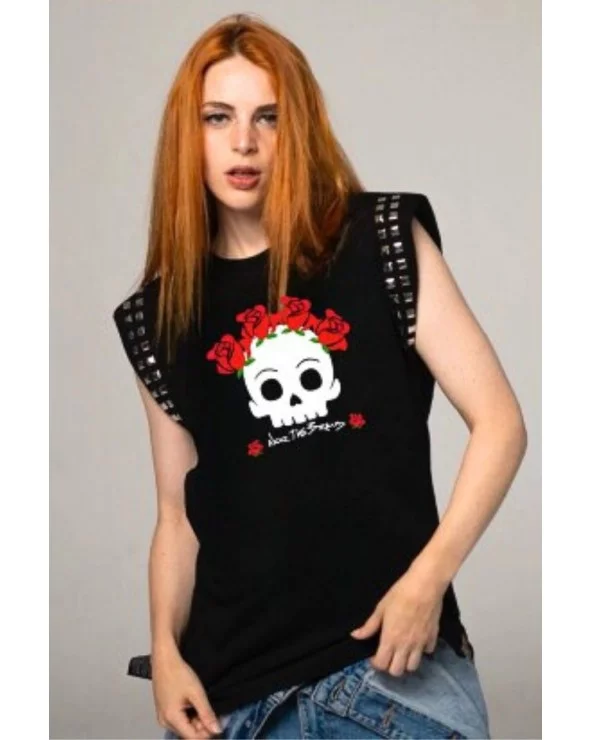 Camiseta Flower Skull Tachas Noc The Brand Esenziashopping Zaragoza