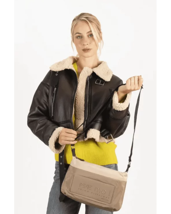 Bolso Bandolera Taupe Bicolor Pepe Moll probado Esenziashopping Zaragoza