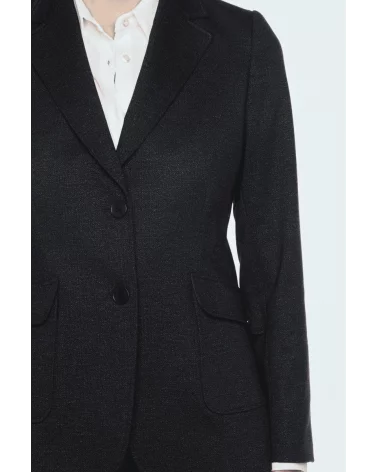 Chaqueta Espiga Negro Merletti detalle Esenziashopping Zaragoza