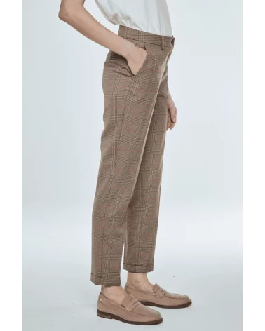 Pantalón Cuadros Camel Merletti Esenziashopping Zaragoza