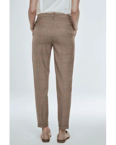 Pantalón Cuadros Camel Merletti espalda Esenziashopping Zaragoza