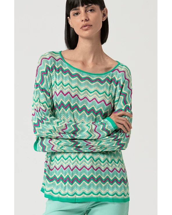 Jersey Punto Zig Zag Turquesa Surkana Esenziashopping Zaragoza