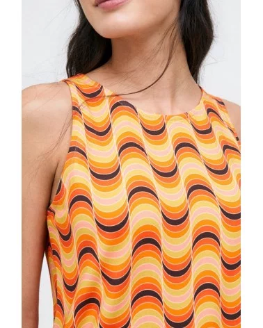 Top Largo Ondas Naranja detalle Surkana Esenziashopping